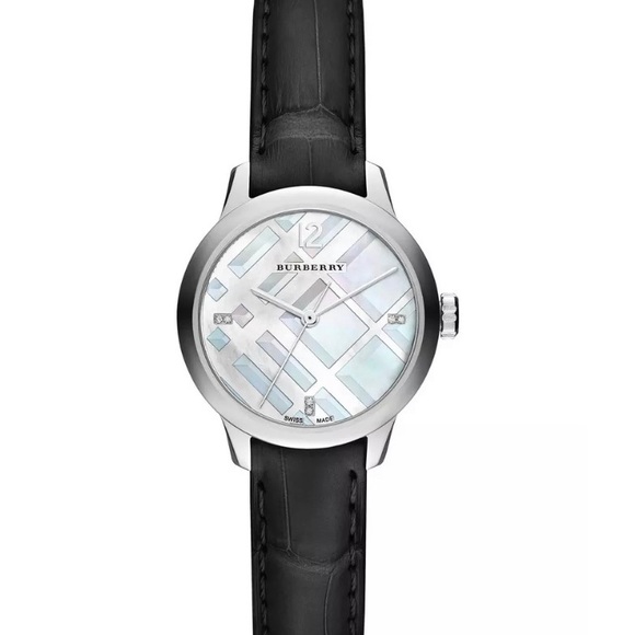 Burberry Women's Classic Round DiamondLeatherStrap - Picture 1 of 8